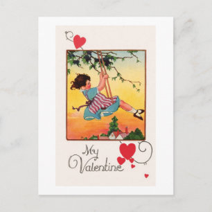 Valentine Greetings Vintage Image Postcard