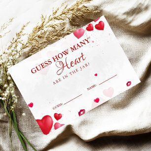 Valentine Guess How Many kissescGame  Enclosure Card