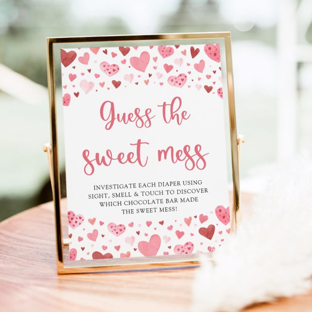Valentine Guess the Sweet Mess Baby Shower Game Poster (Creator Uploaded)
