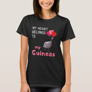Valentine Guinea Hen Fowl Farm Animals Country Pou T-Shirt