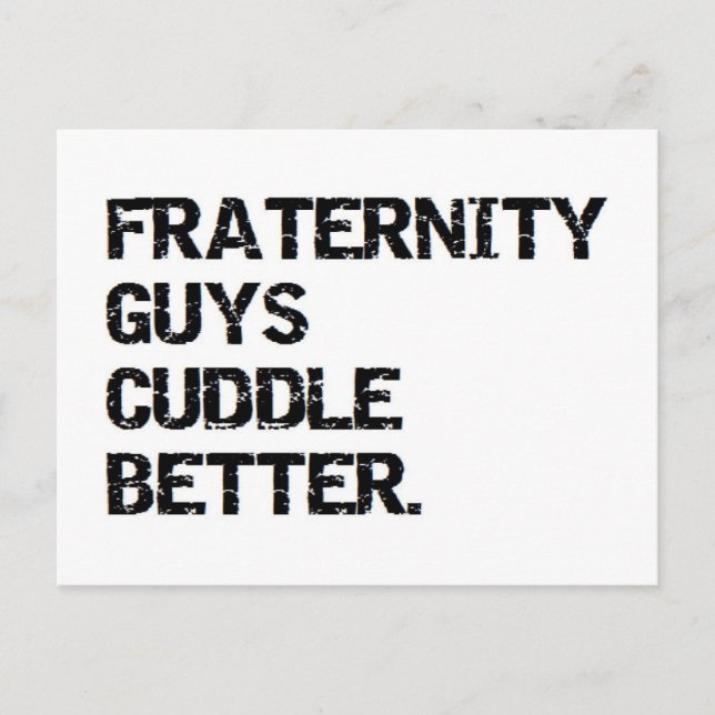 VALENTINE GUYS CUDDLE BETTER HOLIDAY POSTCARD (Front)