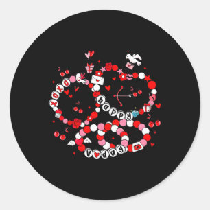 Valentine Happy Xoxo V-day Friendship Bracelets Gi Classic Round Sticker