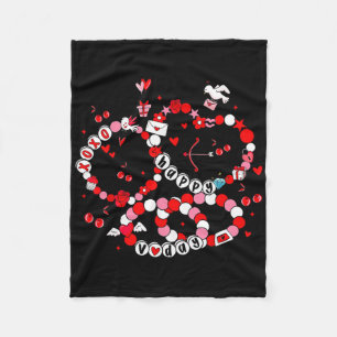 Valentine Happy Xoxo V-day Friendship Bracelets Gi Fleece Blanket