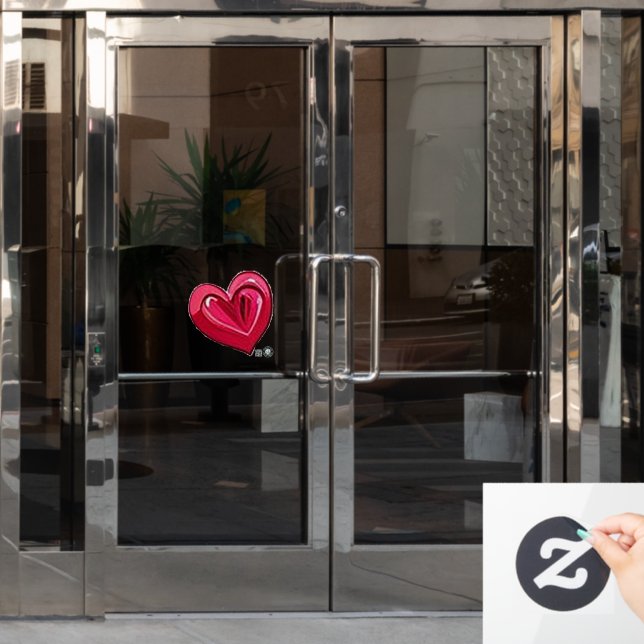 Valentine Heart Accent Window Cling 12x12 (Office Door)