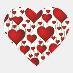 Valentine Heart Attack Retro Red Fab Colours       Heart Sticker