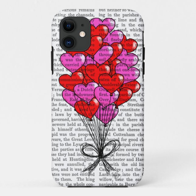 Valentine Heart Balloon Illustration Case-Mate iPhone Case (Back)