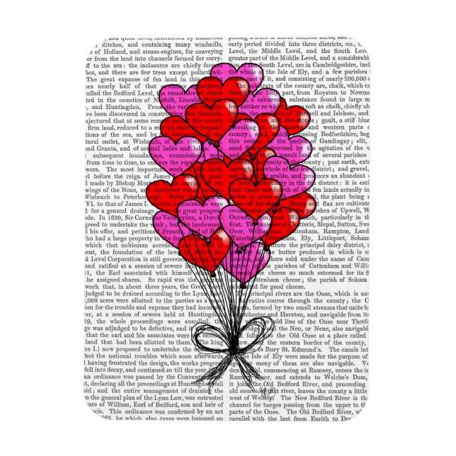 Valentine Heart Balloon Illustration Magnet (Vertical)
