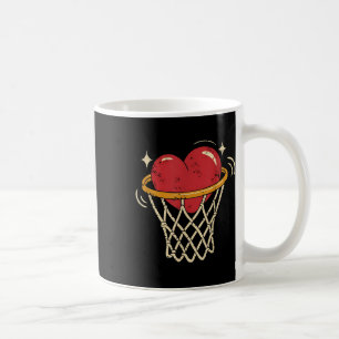 Valentine Heart Basketball Hoop Love Players Fan Coffee Mug