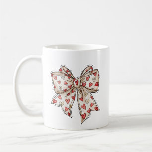 Valentine Heart Bow Cute Ribbon Coffee Mug
