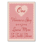 Valentine Heart Bunco Table Card #1