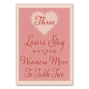 Valentine Heart Bunco Table Card #3