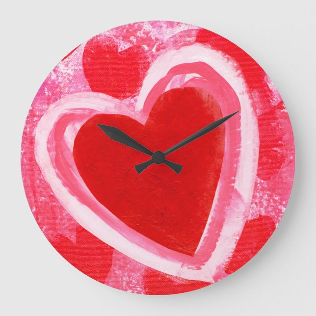 Valentine Heart by VictoriaShaylee Large Clock (Front)