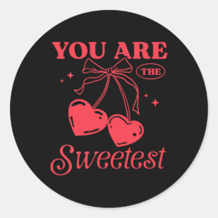 Valentine Heart Cherry Cute Romantic you Are The S Classic Round Sticker