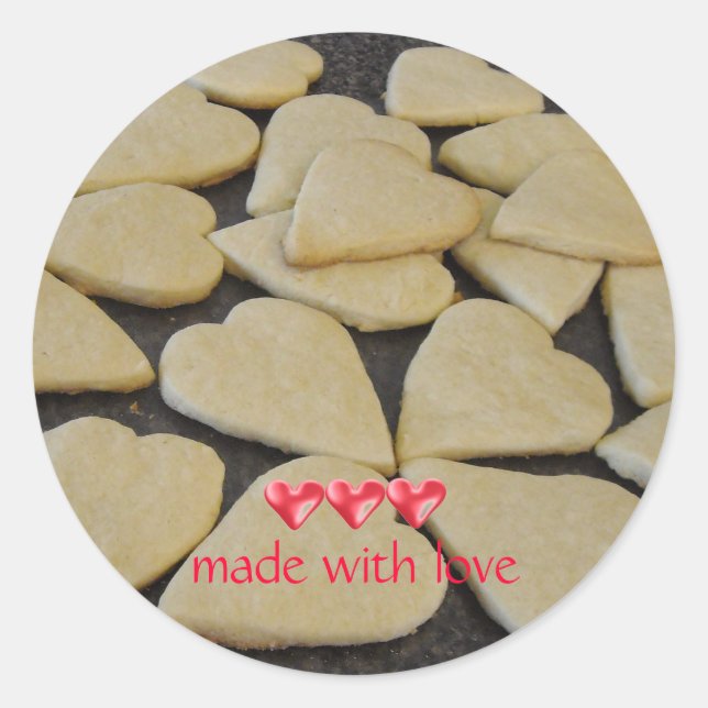 Valentine Heart Cookies Classic Round Sticker (Front)