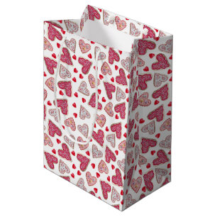 Valentine Heart Cookies Pattern Medium Gift Bag