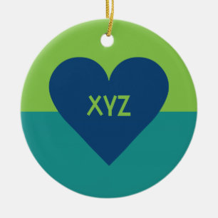 Valentine Heart custom monogram ornaments