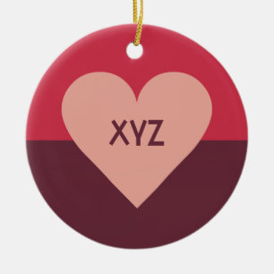 Valentine Heart custom monogram ornaments