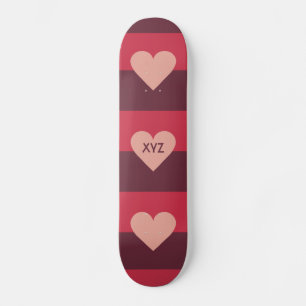 Valentine Heart custom monogram skateboards