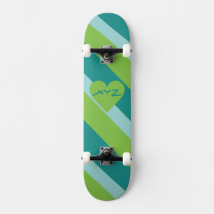 Valentine Heart custom monogram skateboards