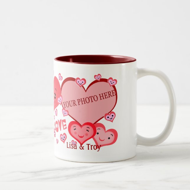 Valentine Heart Custom Photo Template Mug (Right)