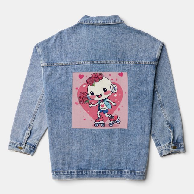 valentine heart denim jacket (Back)