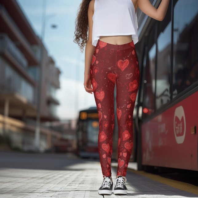 Valentine Heart Doodle Leggings (Creator Uploaded)