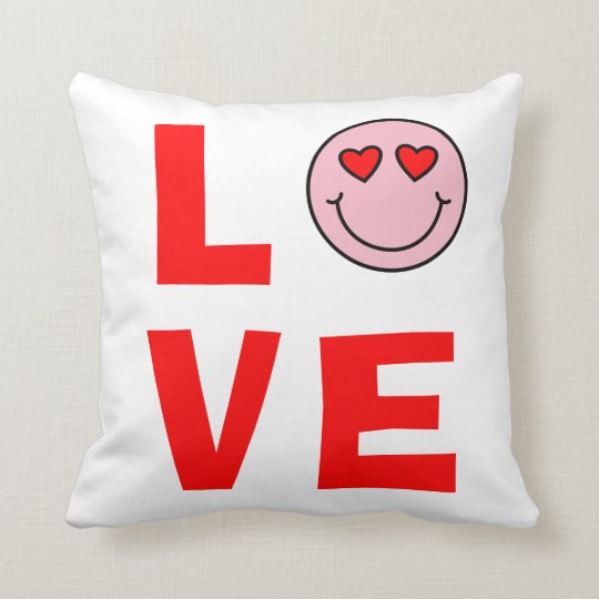 Valentine Heart Eyes Emoji Love Cushion Zazzle Co Uk