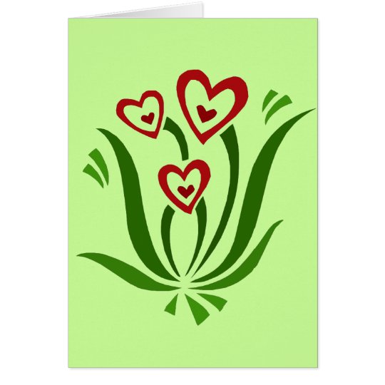 Valentine Heart Flowers card