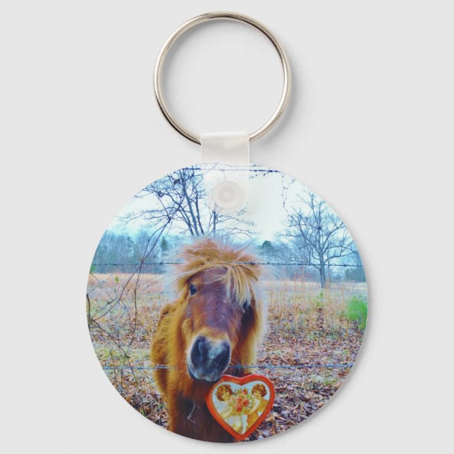 Valentine Heart  Horse Key Ring (Front)