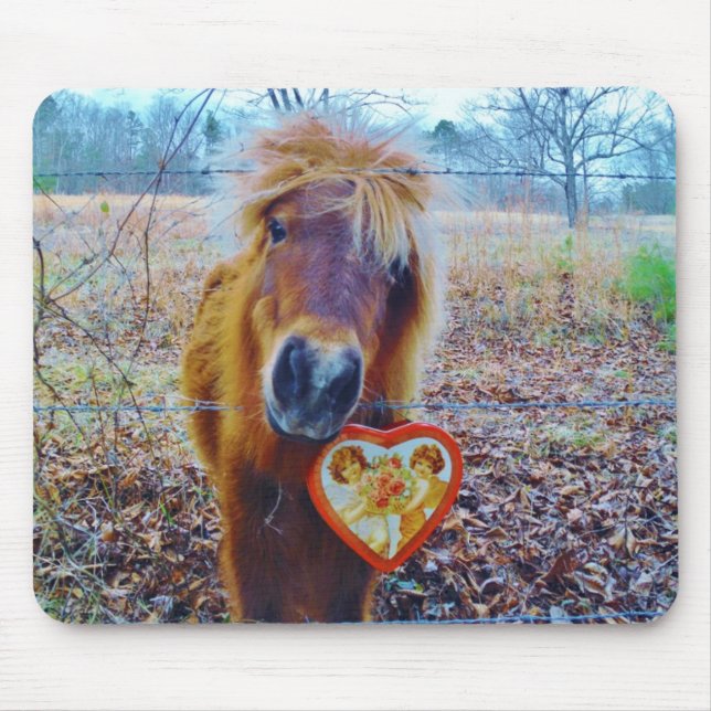 Valentine Heart  Horse Mouse Mat (Front)
