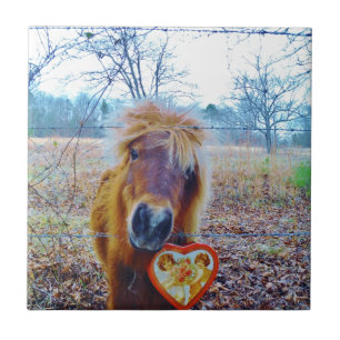 Valentine Heart Horse Tile