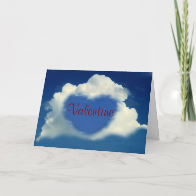 Valentine Heart In Sky Holiday Card (Front)