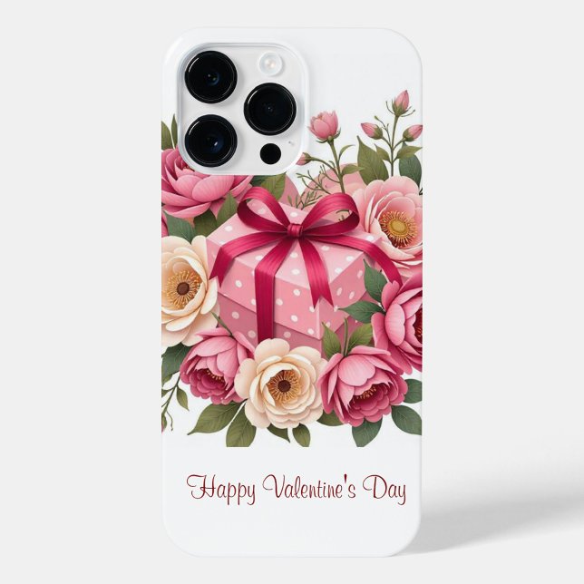 Valentine Heart   iPhone Case (A heart-shaped arrangement featuring a pink gift box!)