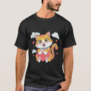 Valentine Heart Kitty Love Cat Rainbow Cute Cat Hu T-Shirt