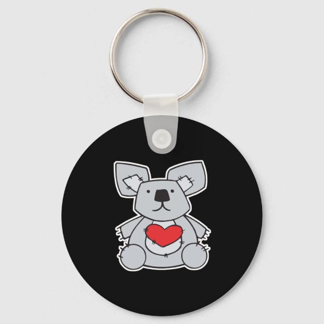 valentine heart koala bear key ring (Front)