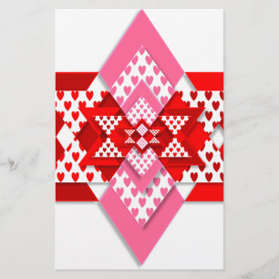 valentine heart love pattern stationery