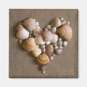 Valentine Heart Made with Shells Magnet