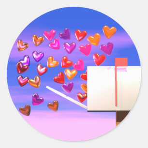 Valentine Heart Mail Classic Round Sticker