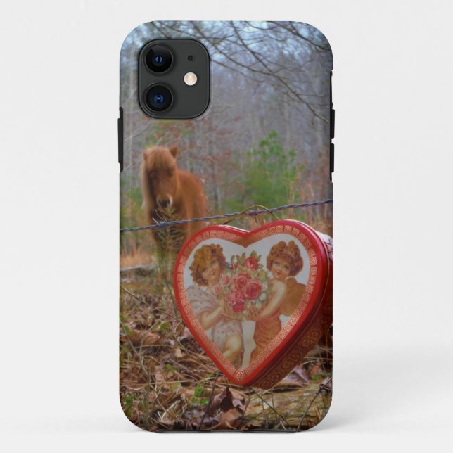 Valentine Heart  Miniature brown Horse Case-Mate iPhone Case (Back)