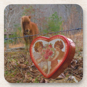 Valentine Heart  Miniature brown Horse Coaster