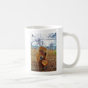 Valentine Heart  Miniature brown Horse Coffee Mug