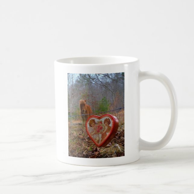 Valentine Heart  Miniature brown Horse Coffee Mug (Right)