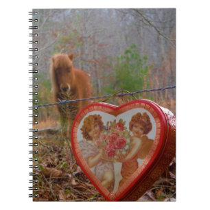 Valentine Heart  Miniature brown Horse Notebook