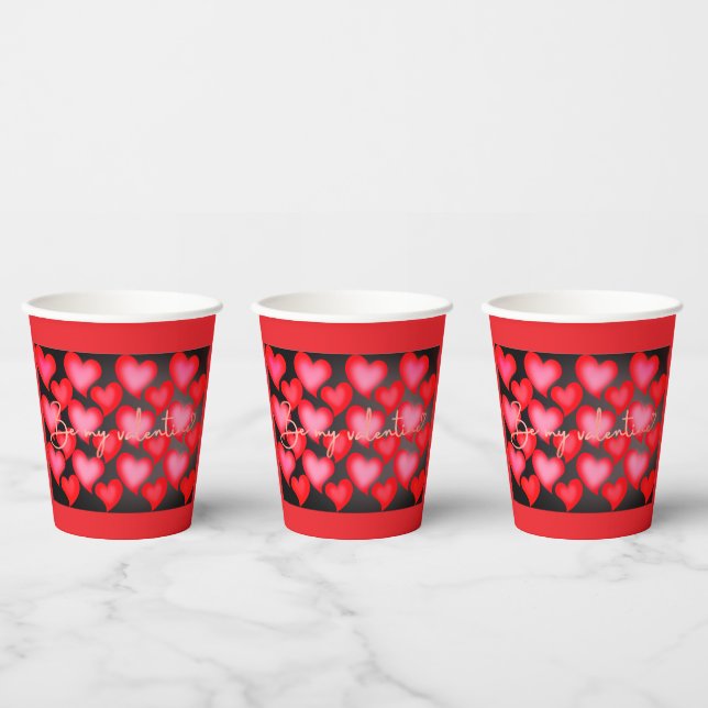 Valentine Heart Mug Paper Cups (Multi)