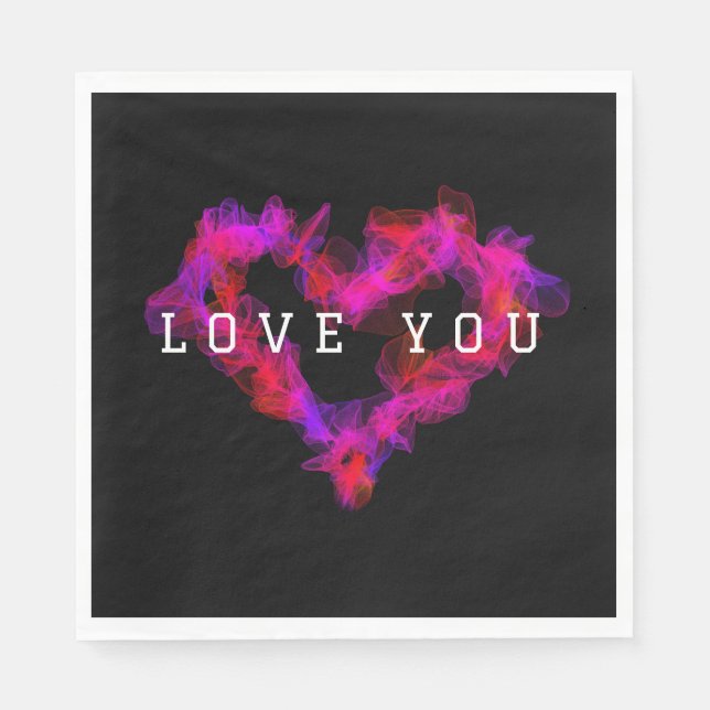 Valentine Heart Paper Napkins (Front)