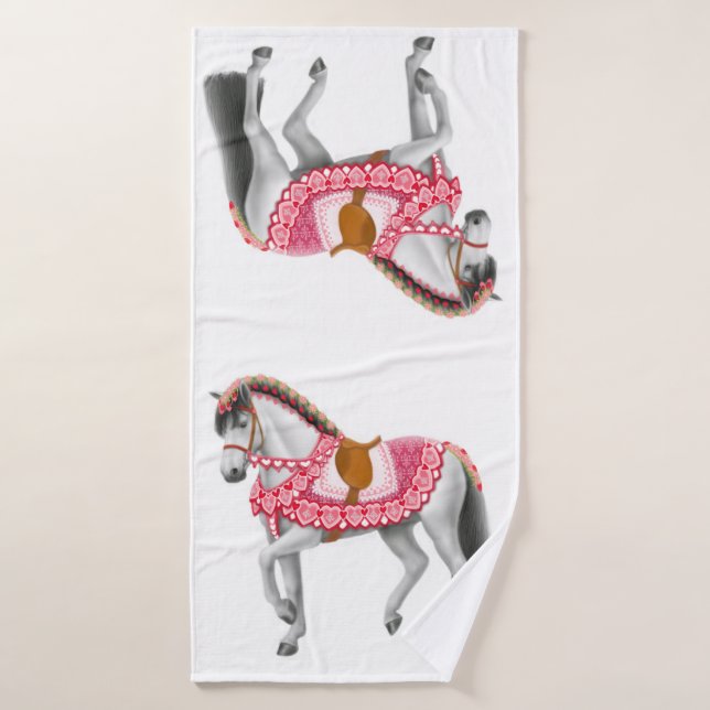 Valentine Heart Parade Horse Bath Towel (Bath Towel)