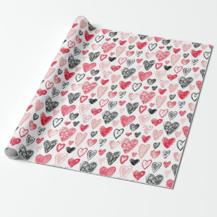 Valentine Heart Pattern Wrapping Paper