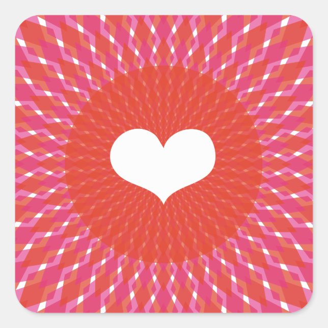 Valentine Heart Pop Square Sticker (Front)