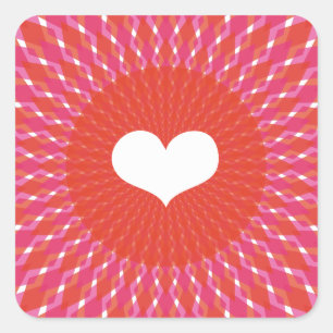 Valentine Heart Pop Square Sticker