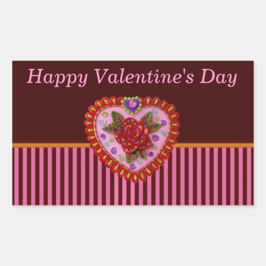 Valentine Heart Rectangular Sticker